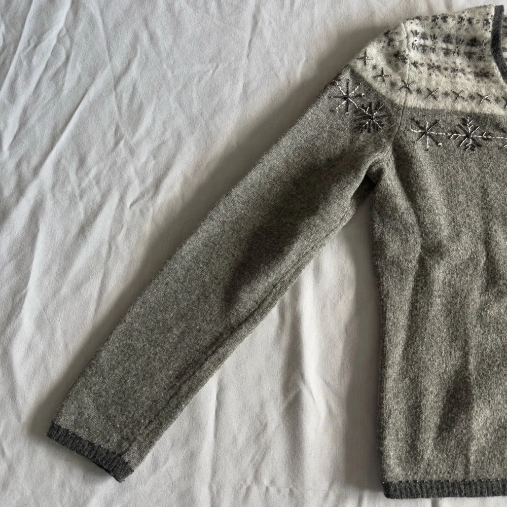Jillian Jones Wool Cardigan Size S‎ Angora Fair Isle Nordic 90s Knit Cabin